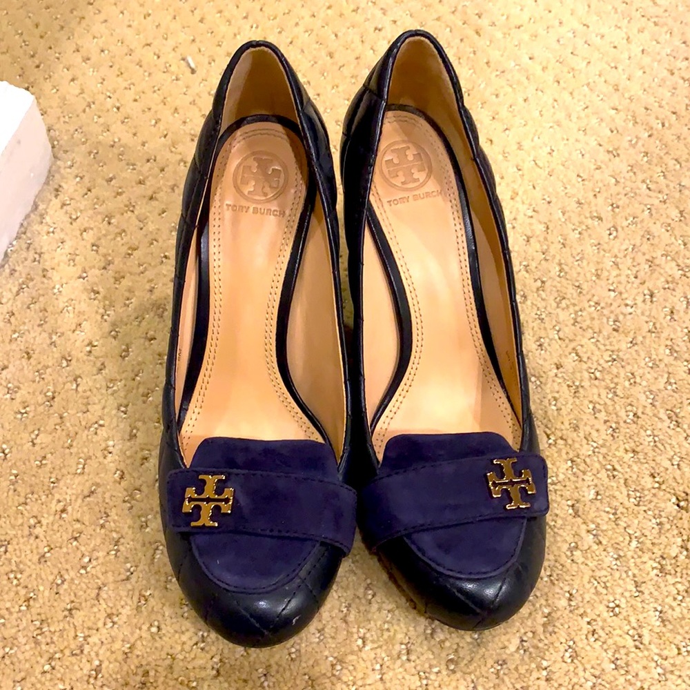 Tory Burch Leila Loafer Wedge Navy